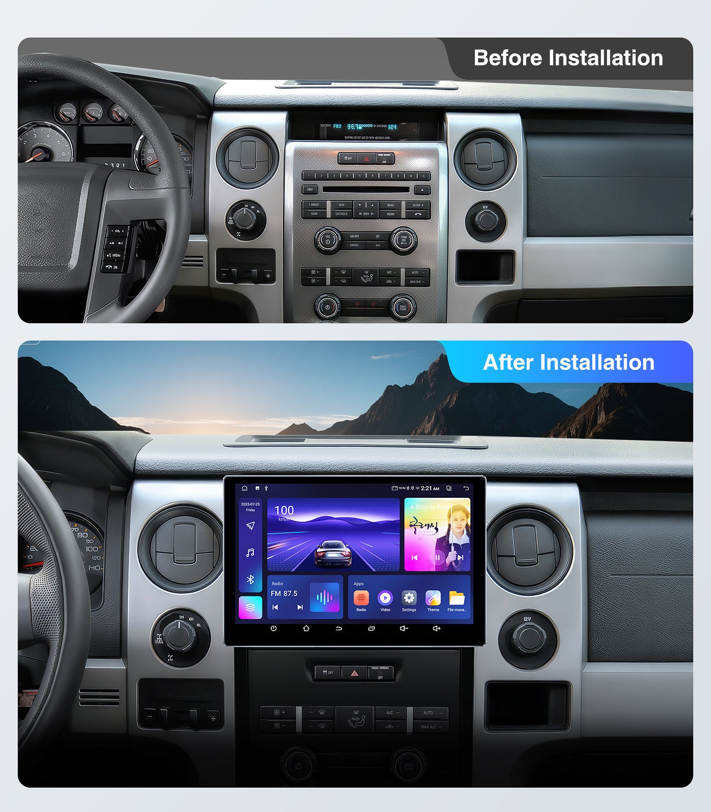 11.5" Car Radio Stereo for Ford F150 2009-2012&2013 20104 STX XL w/Wireless Car play Android auto