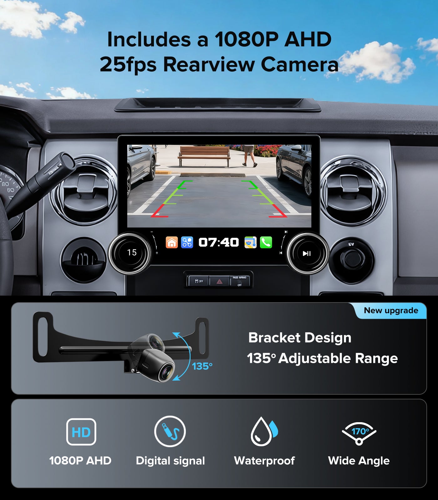11.5" Dual Knob Car Stereo for Ford F150 2009-2014