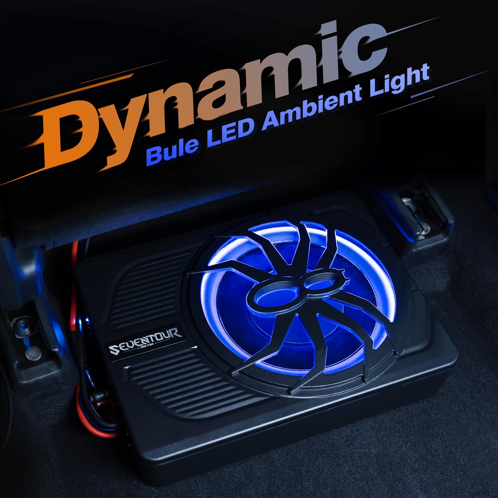 10" 800W Slim Under Seat Powered Car Subwoofer