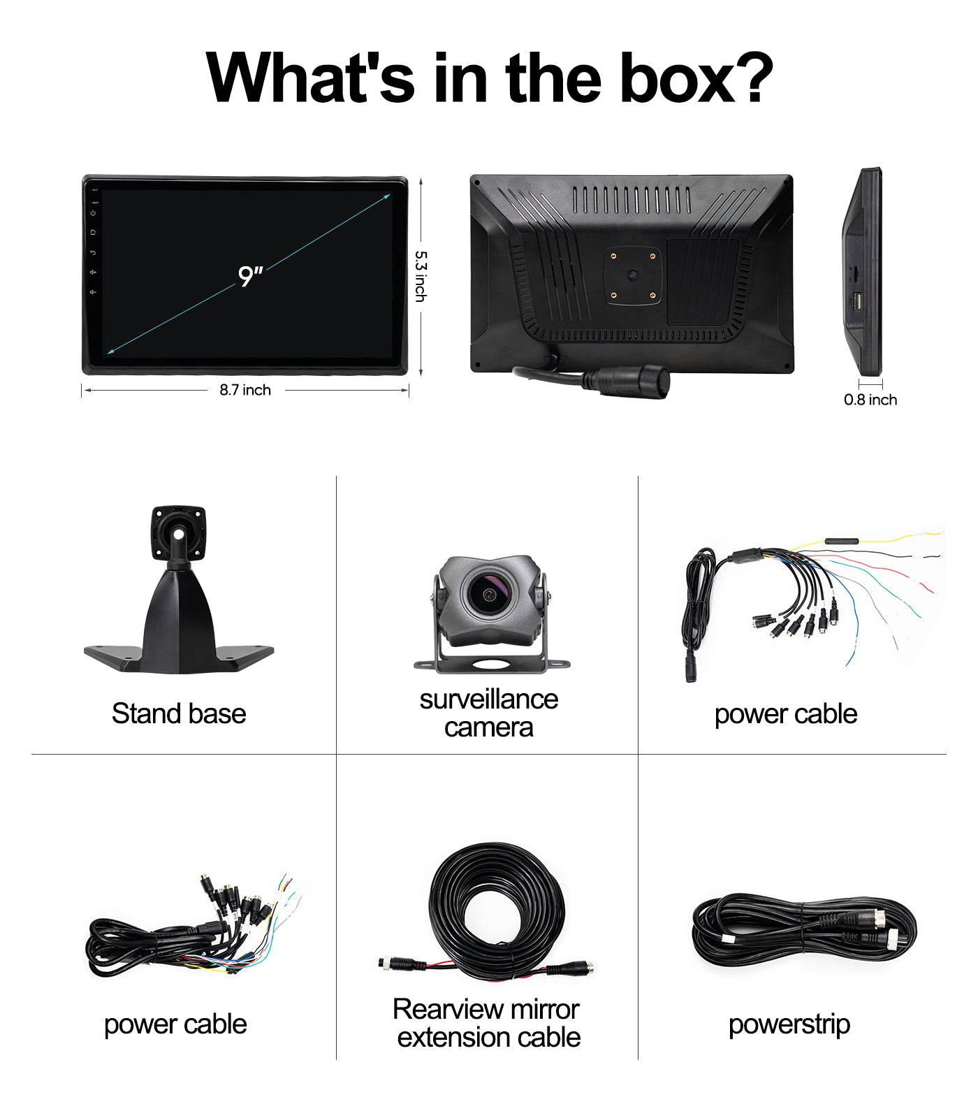 10.2"Touch Screen 5-Channel 1080P Dash Cam Backup Camera System