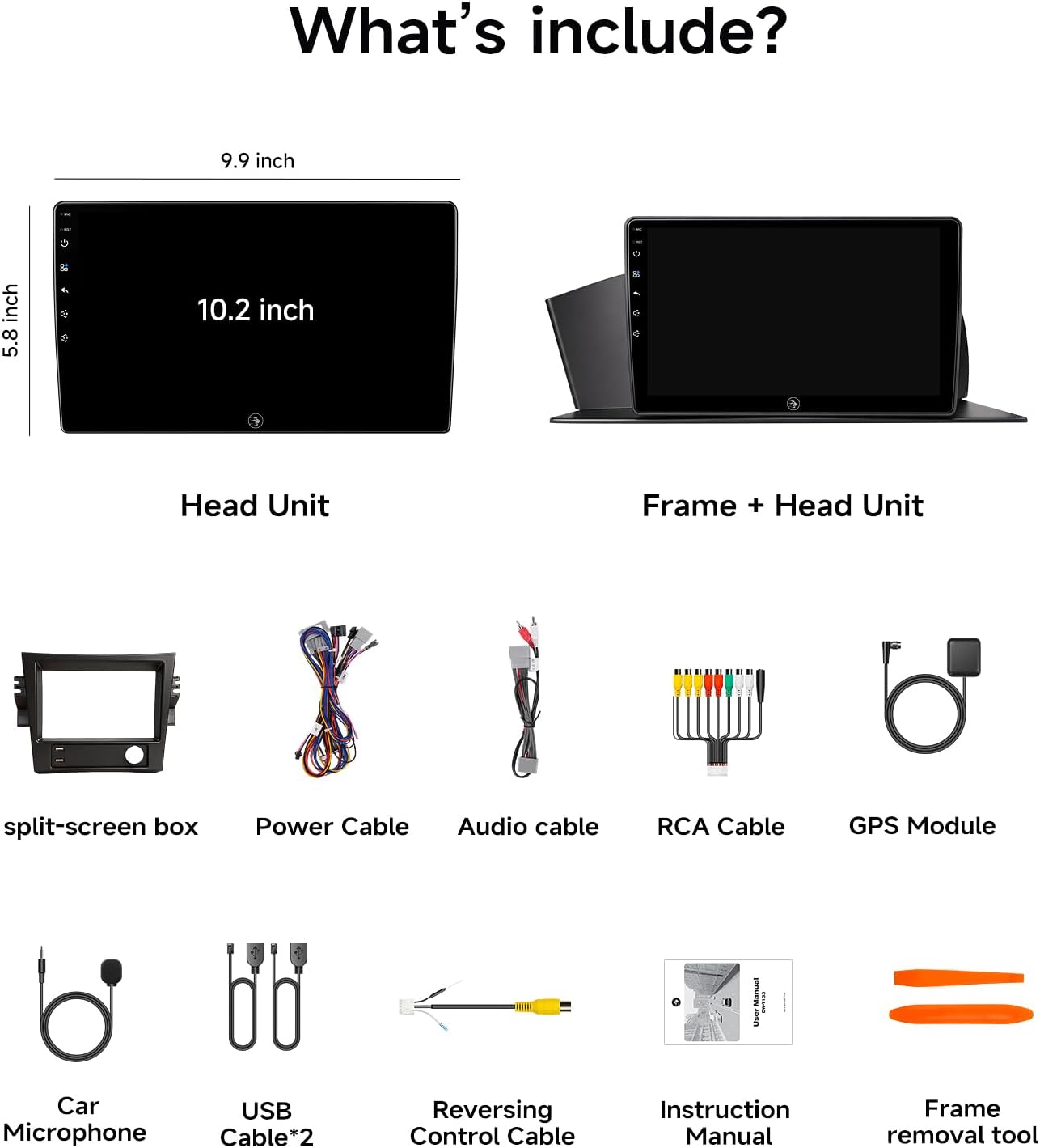 AINAVI 10.2" Touchscreen Car Stereo Upgrade for Honda Accord 9th 2013-2017