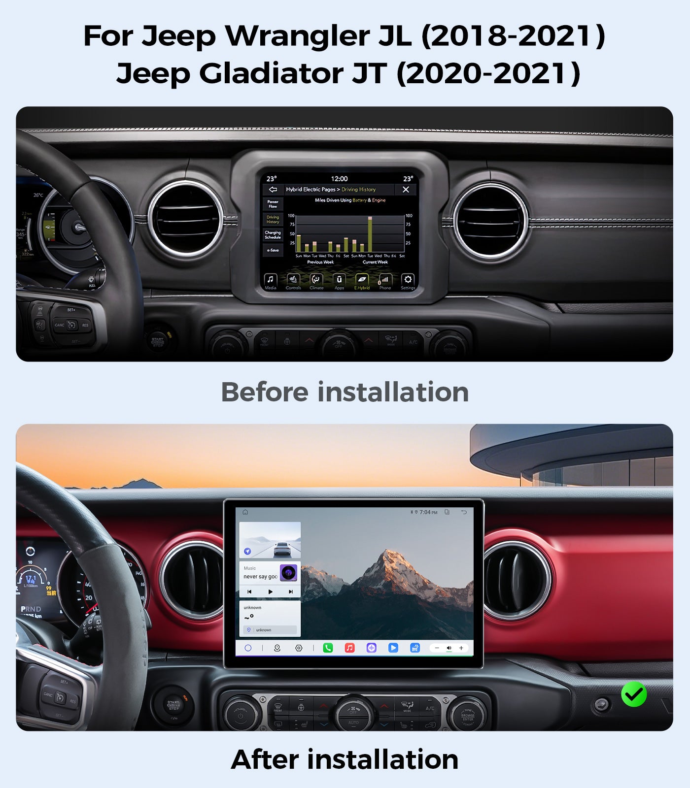 AINAVI 11.5" Android Car Radio Stereo for Jeep Wrangler JL Gladiator JT 2019-2021