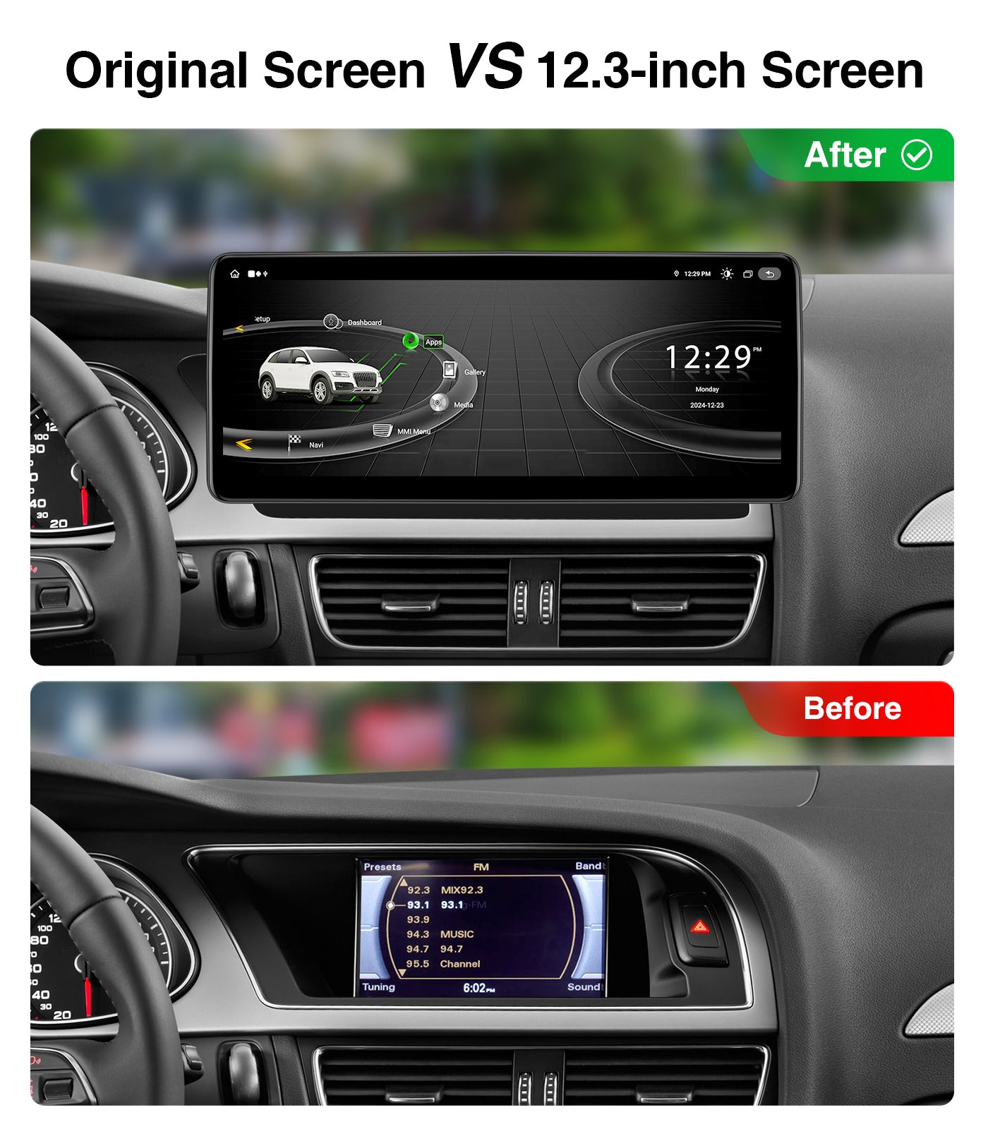 12.3" Android Car Stereo for Audi A4 / S4 / A5 / S5 / RS4 / RS5 / B8 / B8.5 | 2009-2016 Concert