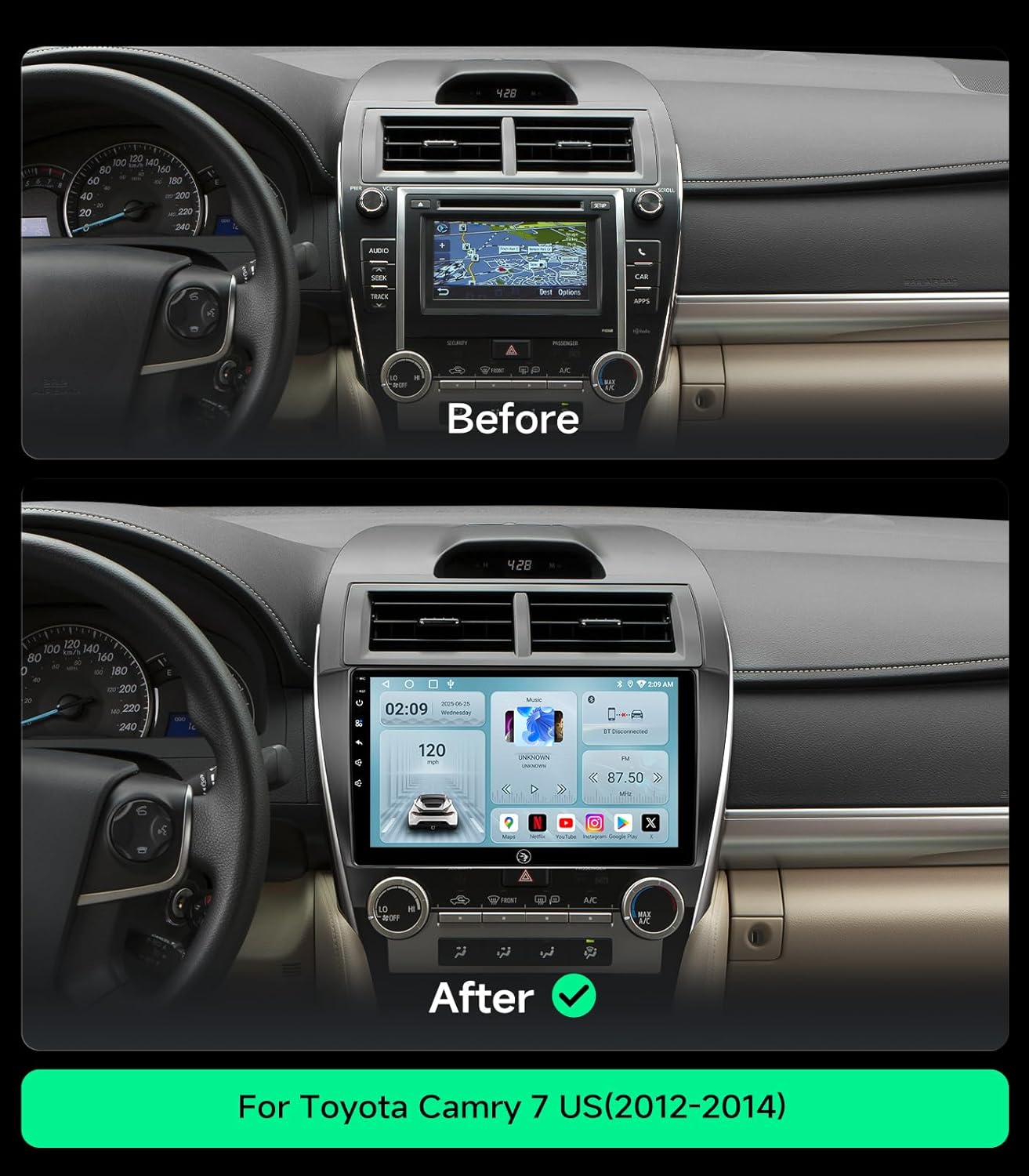 AINAVI 10.2"Android Car Radio Stereo for Toyota Camry 2012-2014