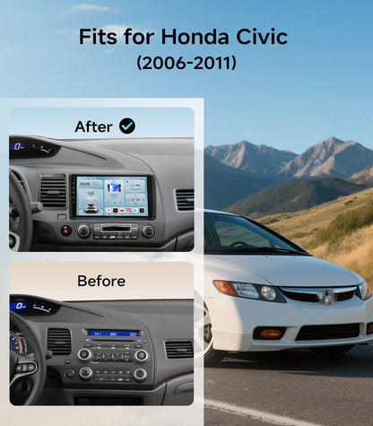 9" Android Car Radio Stereo for Honda Civic 2006-2011 Wireless Car play and Android Auto