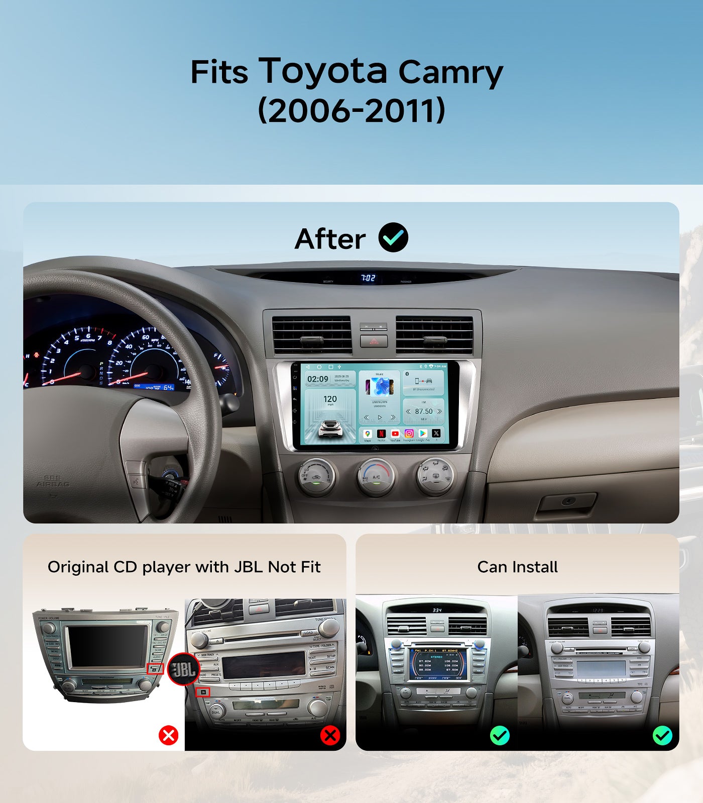 9"Full Touch Screen Car Stereo for Toyota Camry 2006-2011