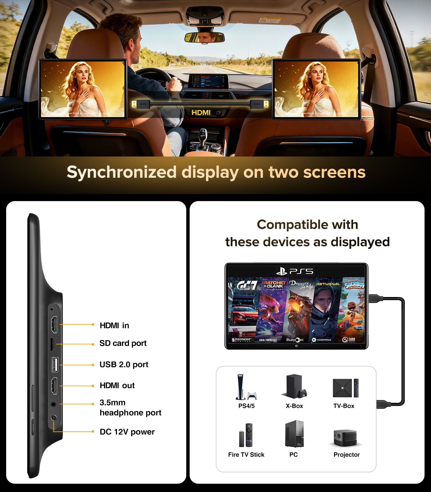 13.5" Android13 Car Headrest Monitor for Back Seat