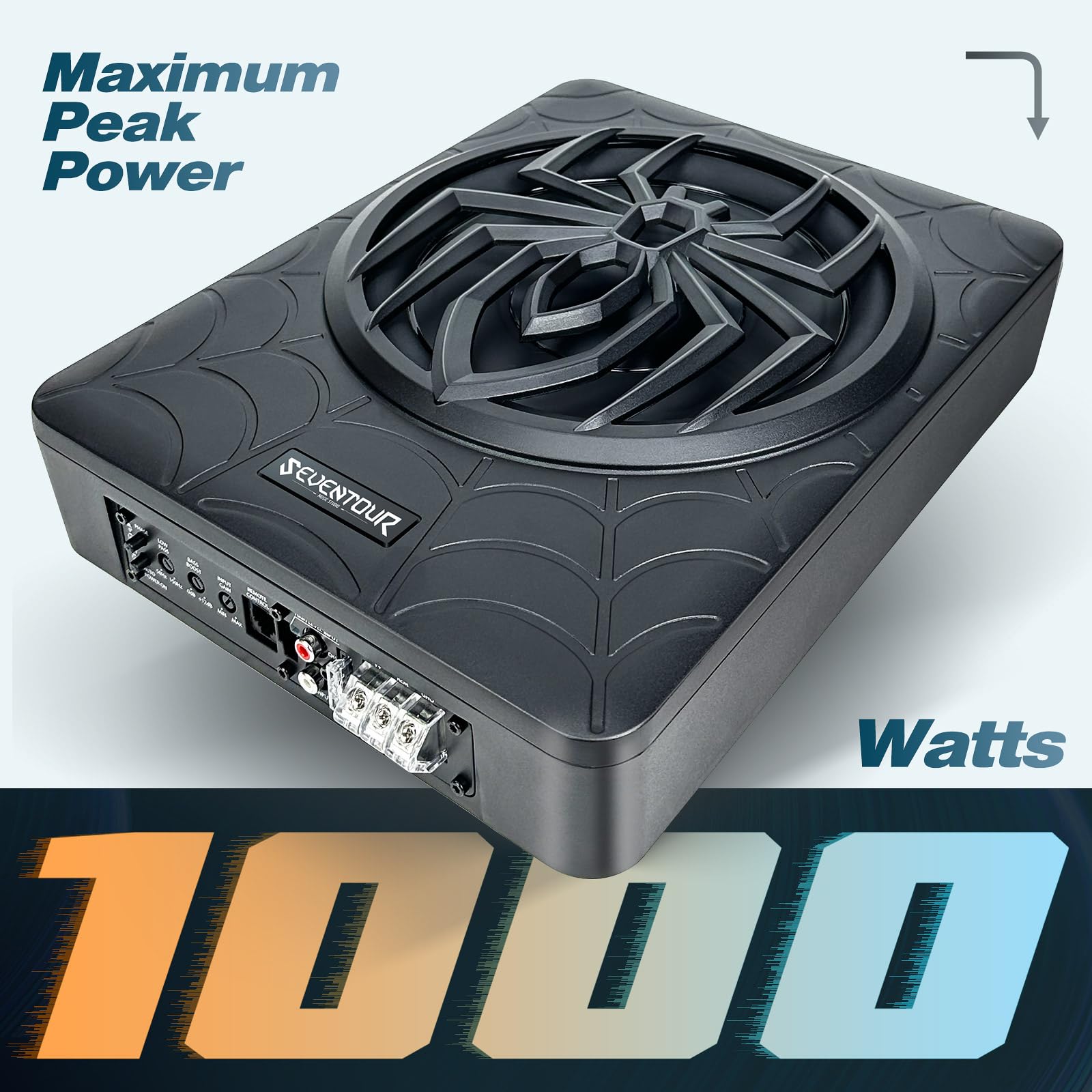 10" 1000W Slim Under Seat Powered Car Subwoofer