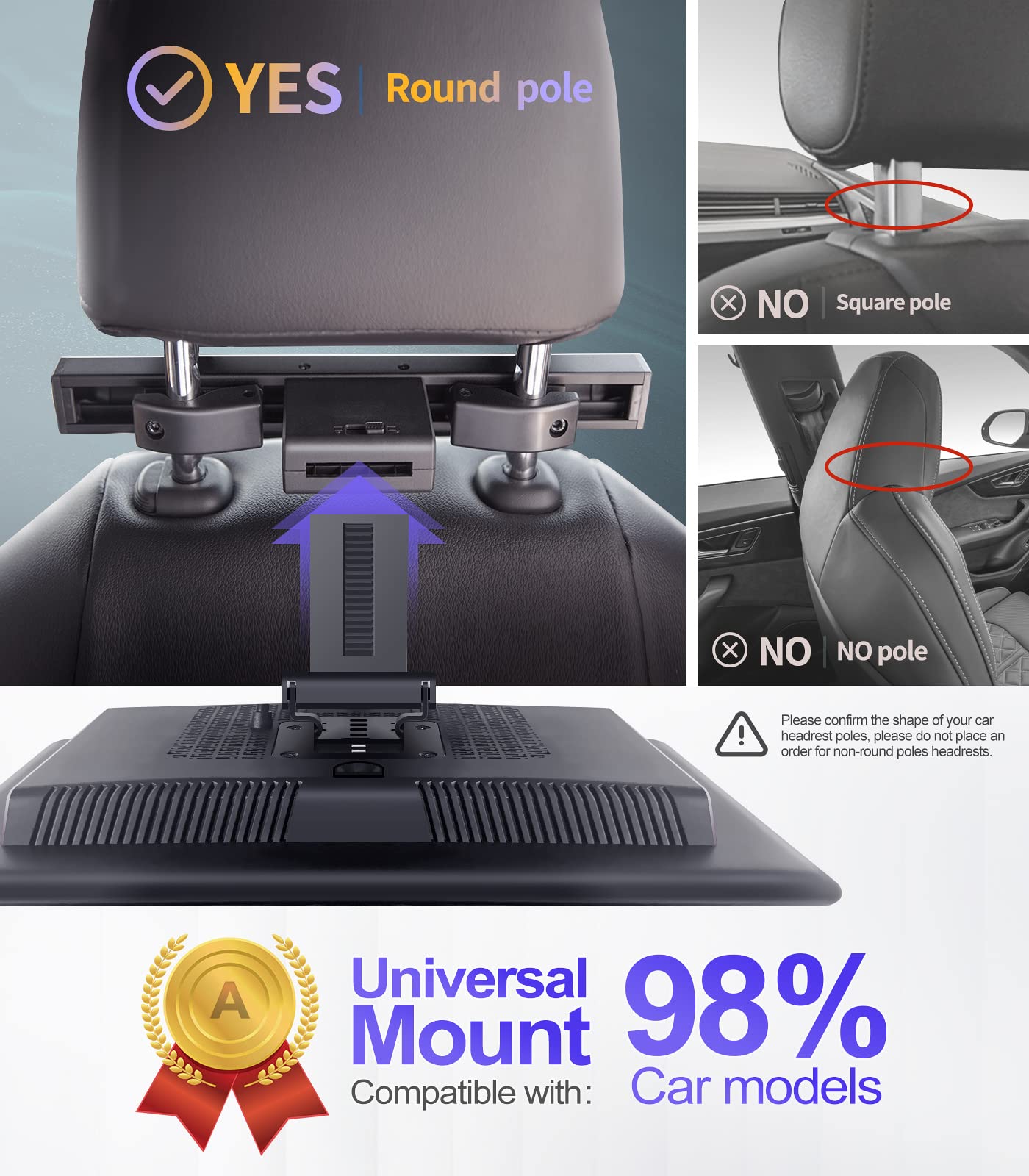 12.4" Android10 Car Headrest Monitor for Back Seat