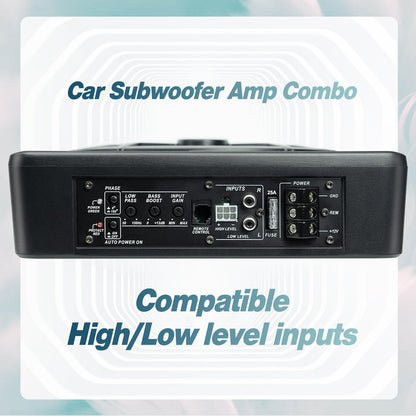 10" 800W Slim Under Seat Powered Car Subwoofer