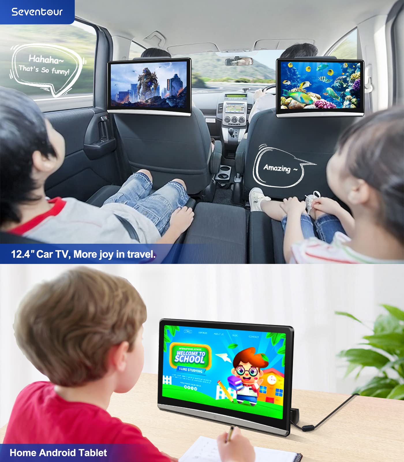 12.4" Android10 Car Headrest Monitor for Back Seat