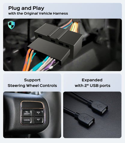 10.2"Full Touch Screen Car Radio Stereo for Jeep Wrangler JK Compass Grand Cherokee Dodge