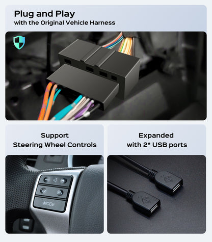9" Android Car Radio Stereo for Toyota Tacoma 2005-2015 w/Wireless Car play and Wired Android Auto