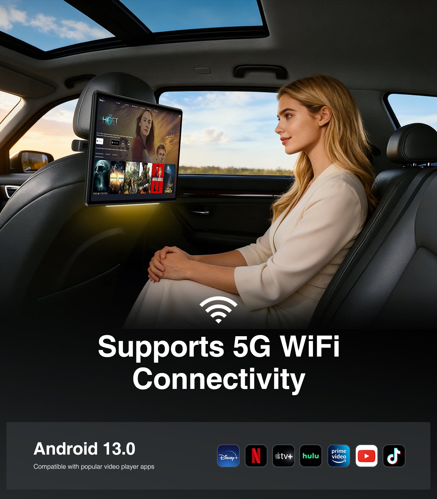 16" Android13 Car Headrest Monitor for Back Seat