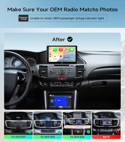 AINAVI 10.2" Touchscreen Car Stereo Upgrade for Honda Accord 9th 2013-2017