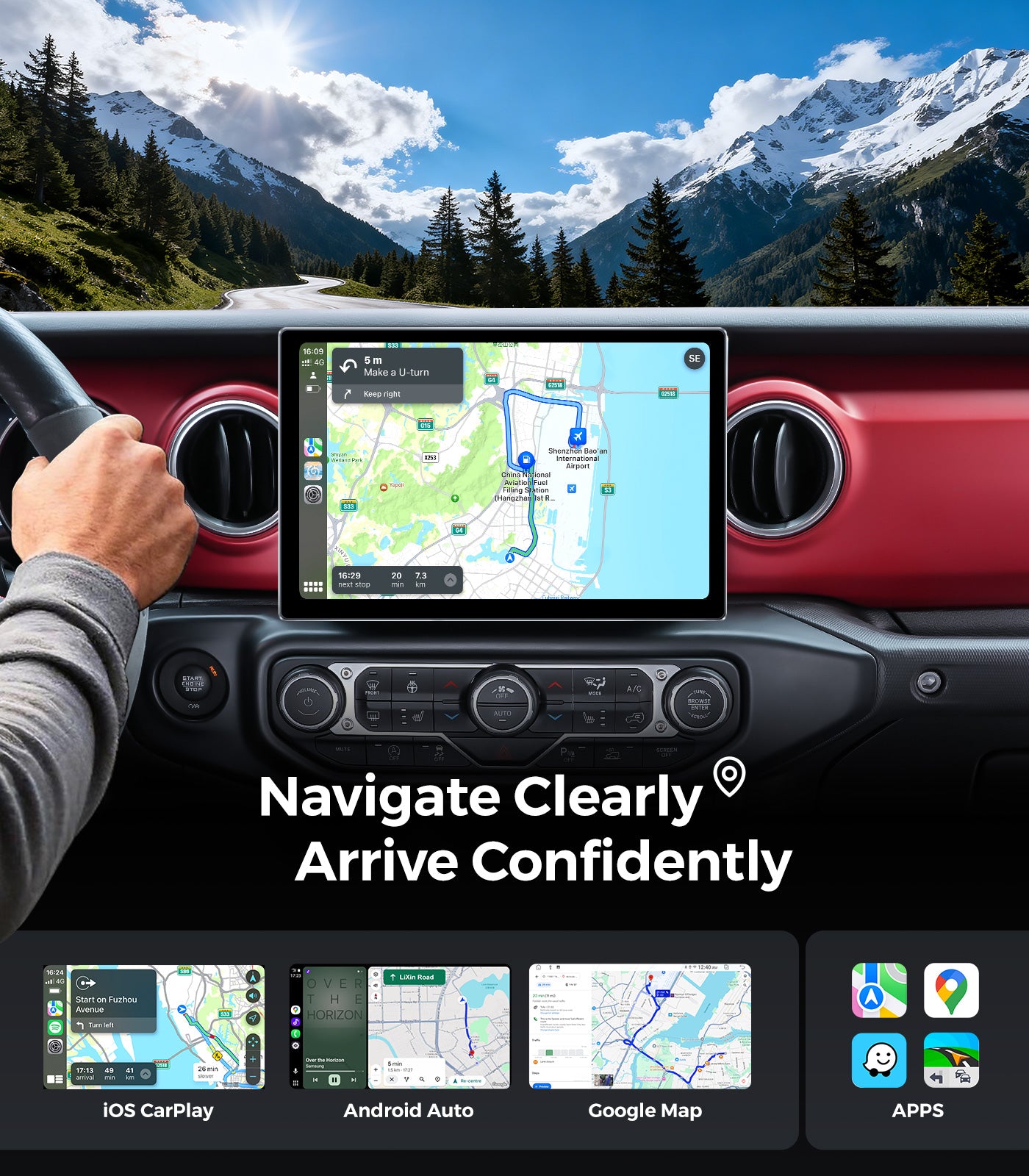 AINAVI 11.5" Android Car Radio Stereo for Jeep Wrangler JL Gladiator JT 2019-2021
