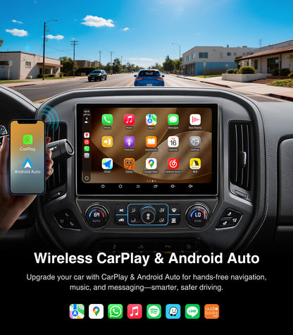 11.5inch Android Car Radio Stereo for Chevy Silverado & GMC Sierra 2014-2018 w/Wireless Car play and Android Auto