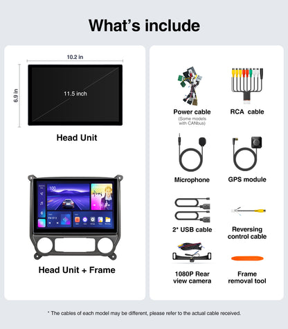 11.5inch Android Car Radio Stereo for Chevy Silverado & GMC Sierra 2014-2018 w/Wireless Car play and Android Auto