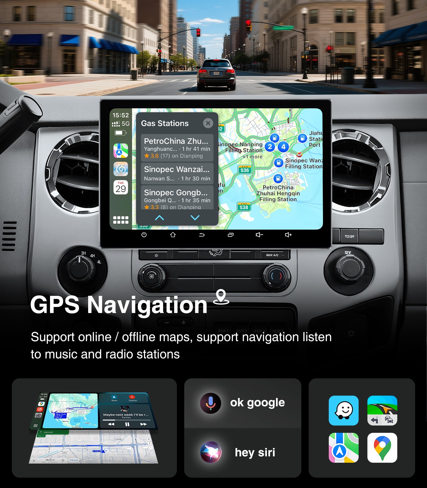 AINAVI 11.5 Inch Car Radio Stereo GPS Navigation WiFi Bluetooth Player for 2004-2008  Ford F150