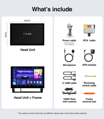 11.5'' Car Radio Stereo Upgrade for Toyota Tacoma 2005-2015 w/Wireless Car Play Android Auto